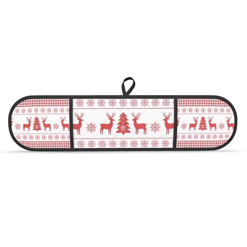 Vintage Inspired Stag Print Oven Gloves Set - Double Thick Potholders