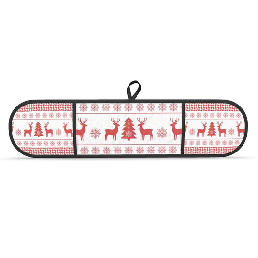 Vintage Inspired Stag Print Oven Gloves Set - Double Thick Potholders