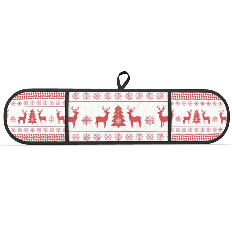 Vintage Inspired Stag Print Oven Gloves Set - Double Thick Potholders