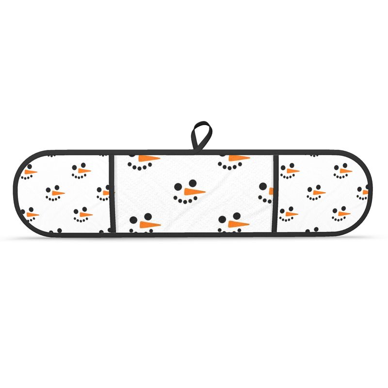 Festive Snowmen Double Oven Gloves for Christmas Cooking