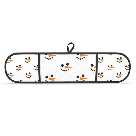Festive Snowmen Double Oven Gloves for Christmas Cooking