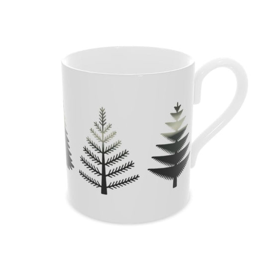 Festive Holiday Mug - Quirky Christmas Tree Design on Bone China