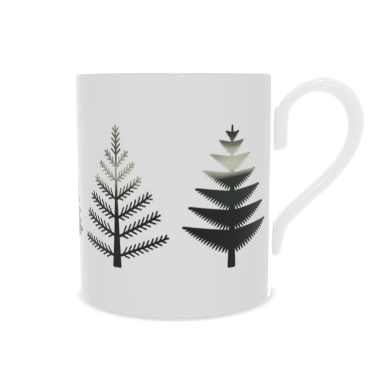Festive Holiday Mug - Quirky Christmas Tree Design on Bone China