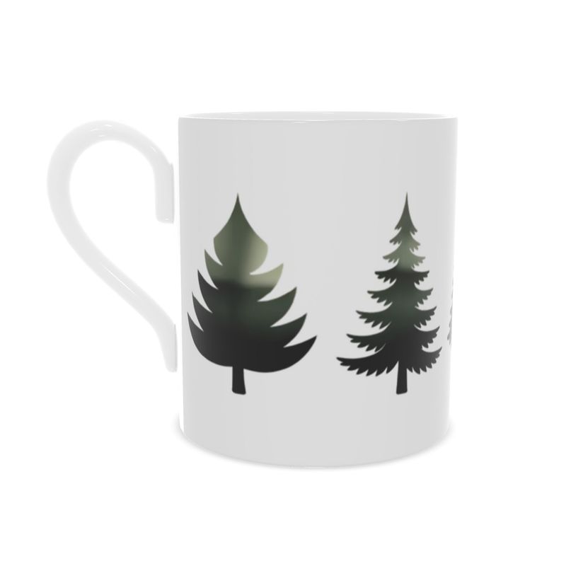 Festive Holiday Mug - Quirky Christmas Tree Design on Bone China