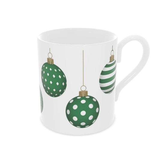 Festive Green Baubles Ceramic Mug for Christmas