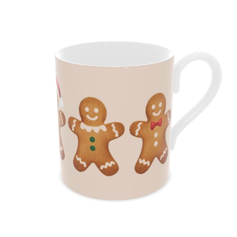 Vintage Style Christmas Gingerbread Man Ceramic Mug