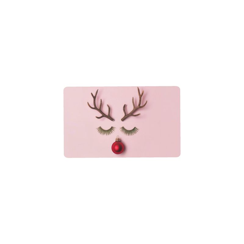 Festive Reindeer Pink Christmas Serving Platter - Holiday Table Decor