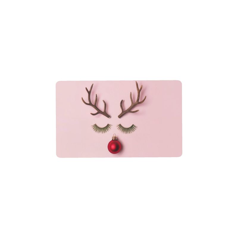 Festive Reindeer Pink Christmas Serving Platter - Holiday Table Decor