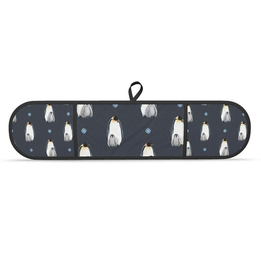 Festive Penguin Double Oven Mitts for Christmas Cooking