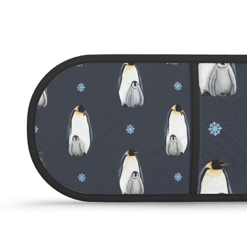 Festive Penguin Double Oven Mitts for Christmas Cooking