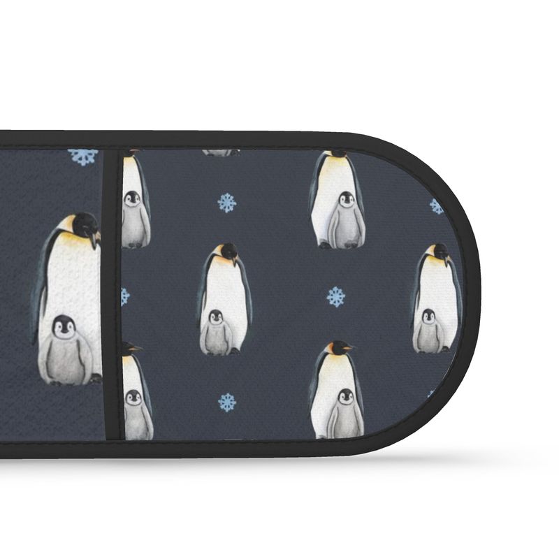 Festive Penguin Double Oven Mitts for Christmas Cooking