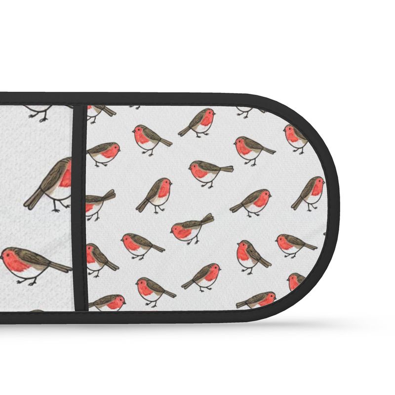 Festive Holiday Robins Double Oven Gloves - Christmas Kitchen Decor