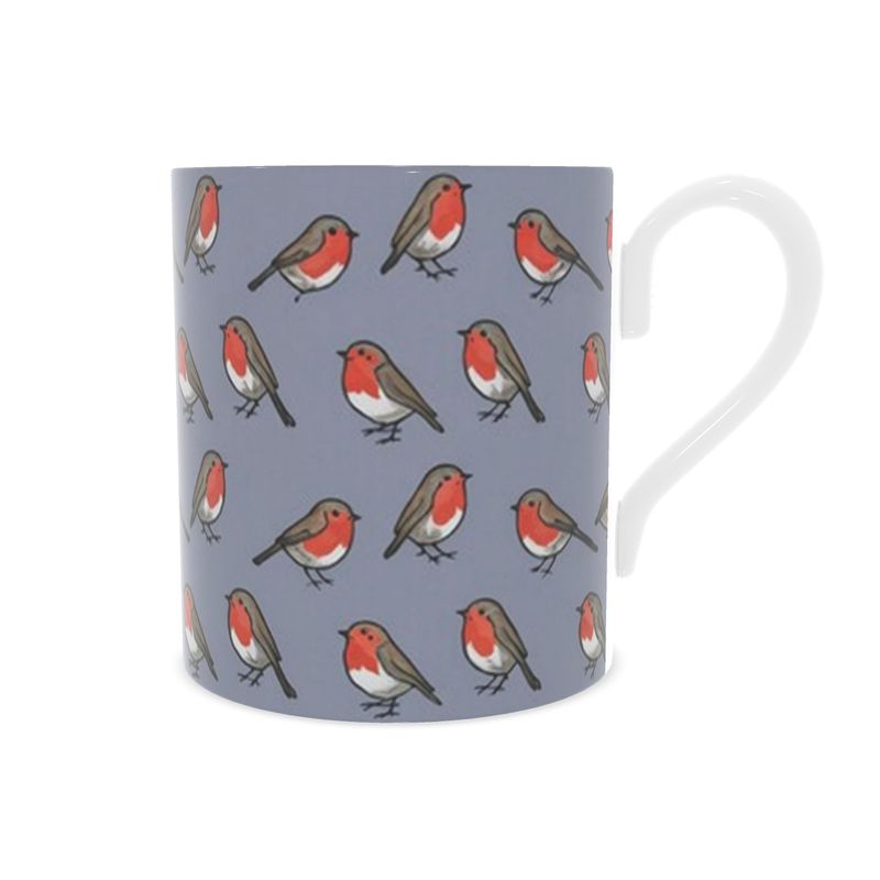 Festive Holiday Robins Bone China Mug
