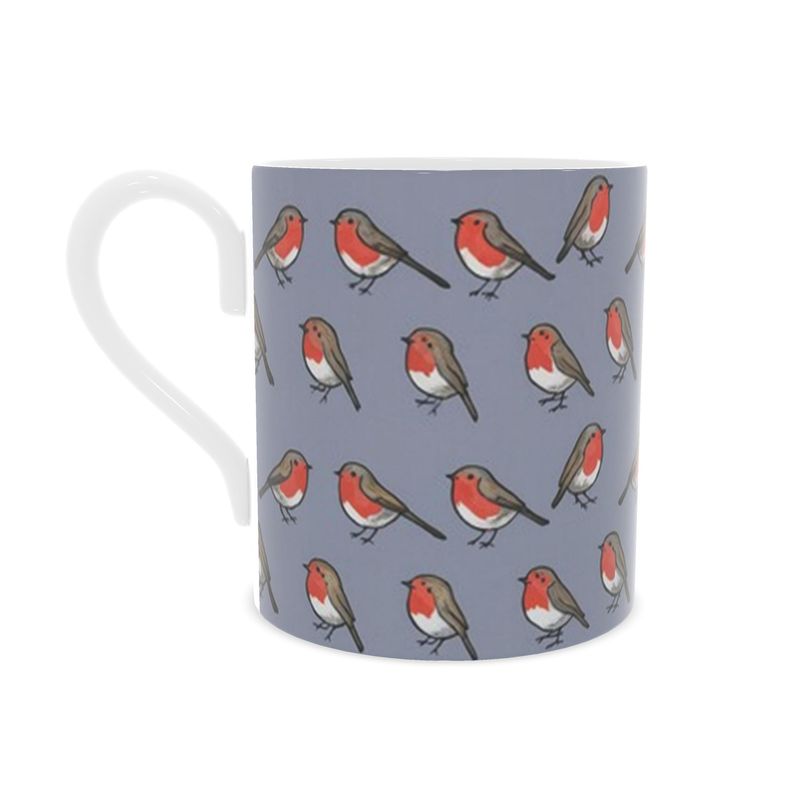 Festive Holiday Robins Bone China Mug