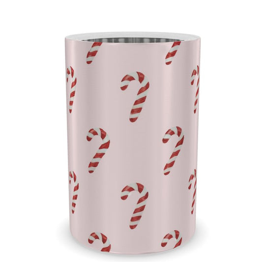 Elegant Christmas Wine Chiller in Pink Candy Cane Design - Luxury Holiday Decor