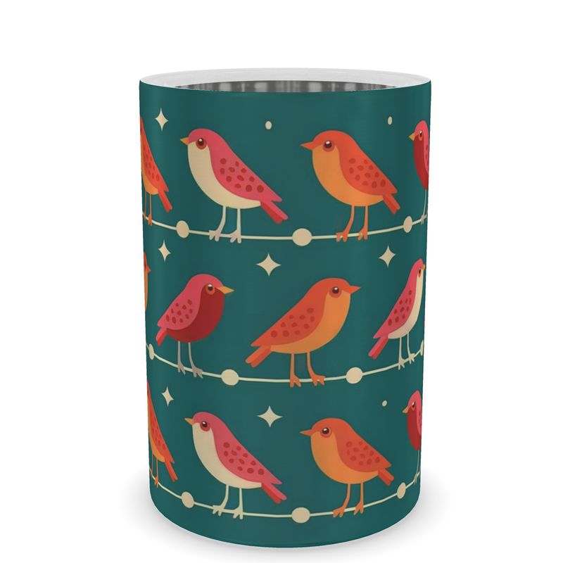 Festive Robin Themed Wine Chiller - Luxury Christmas Decor