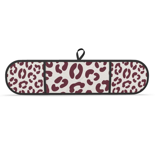 Stylish Christmas Oven Mitts with Leopard Print Design
