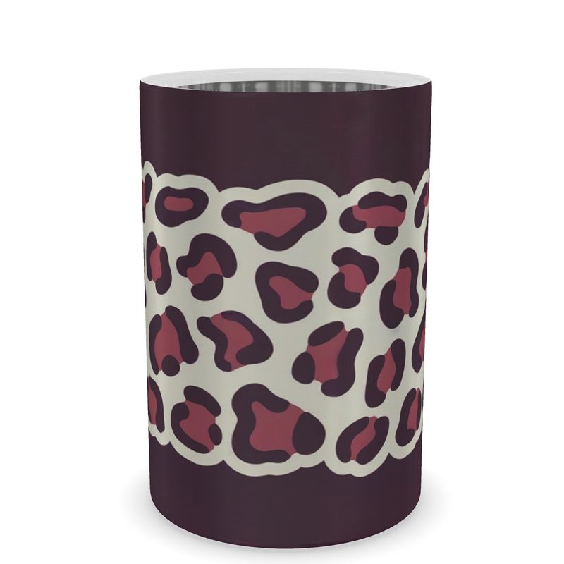 Elegant Burgundy Leopard Print Wine Chiller for Christmas