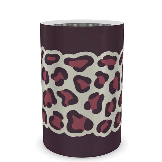 Elegant Burgundy Leopard Print Wine Chiller for Christmas