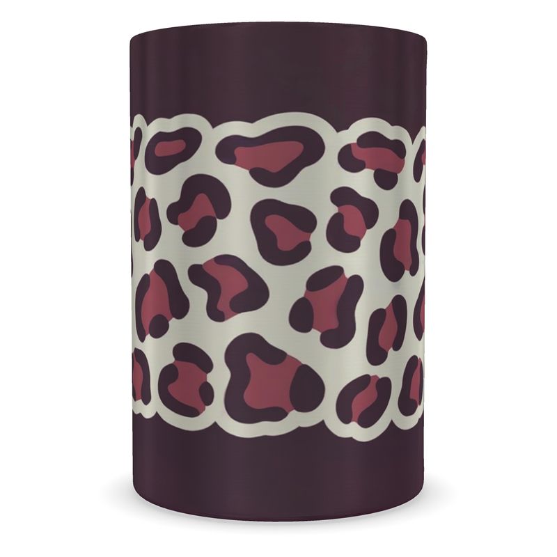 Elegant Burgundy Leopard Print Wine Chiller for Christmas