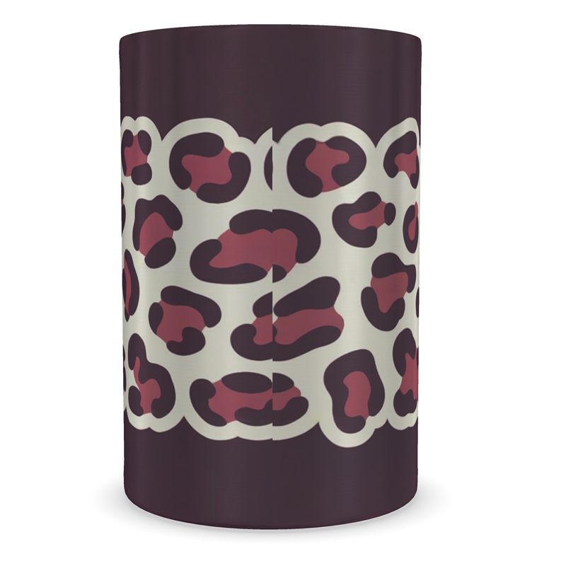 Elegant Burgundy Leopard Print Wine Chiller for Christmas