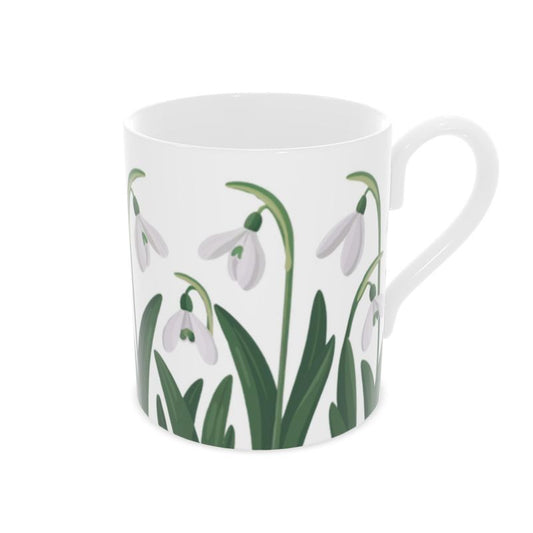 Elegant Snowdrop Floral Fine Bone China Mug - Perfect Gift