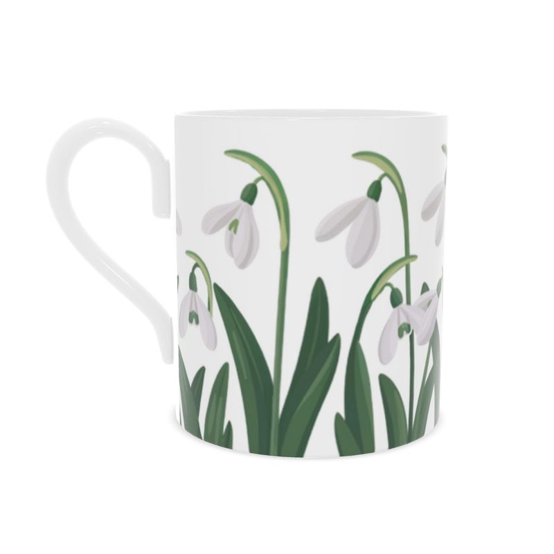 Elegant Snowdrop Floral Fine Bone China Mug - Perfect Gift
