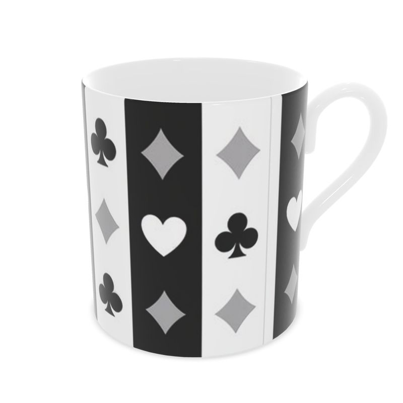 Unique Fine Bone China Cup for Playing Cards - Game Night Essential