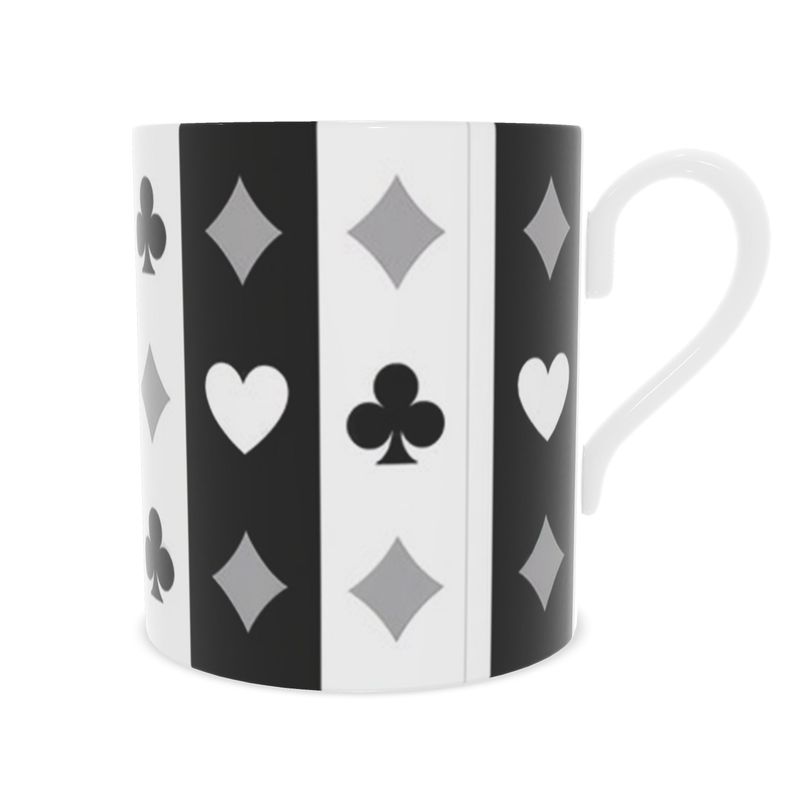 Unique Fine Bone China Cup for Playing Cards - Game Night Essential