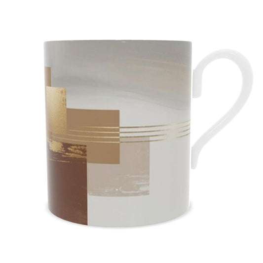 Luxury Fine Bone China Mug in Espresso & Gold | Chic Coffee Mug