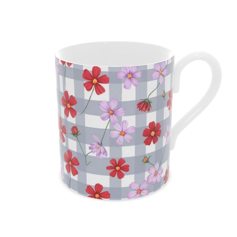 Beautiful Patchwork Floral Bone China Mug - Unique Drinkware Gift