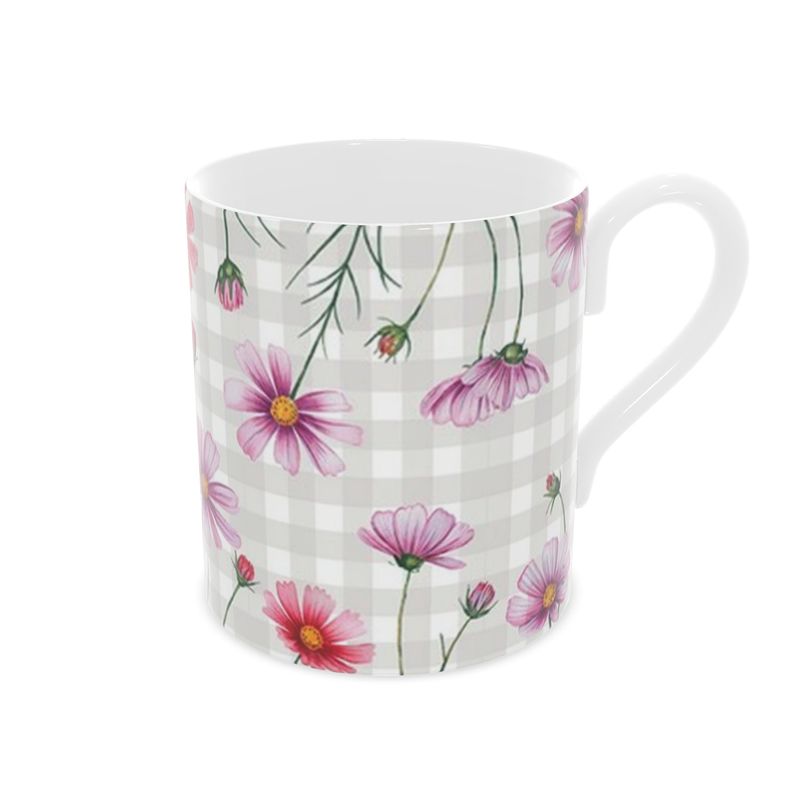 Charming Patchwork Floral Bone China Mug - Perfect Gift for Tea Lovers
