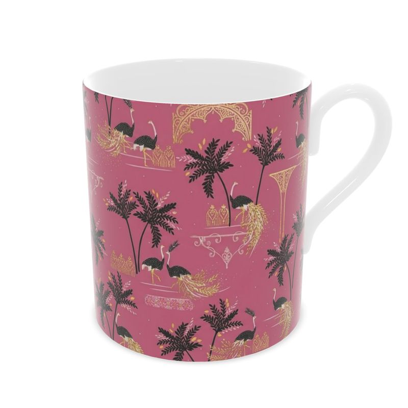 Fine Bone China Mug in Ostrich Pink - Stylish Drinkware