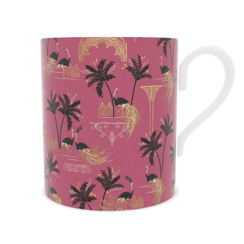 Fine Bone China Mug in Ostrich Pink - Stylish Drinkware
