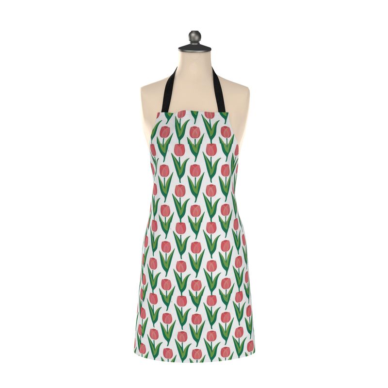 Charming Tulip Apron - Floral Kitchen Decor & Cooking Gift