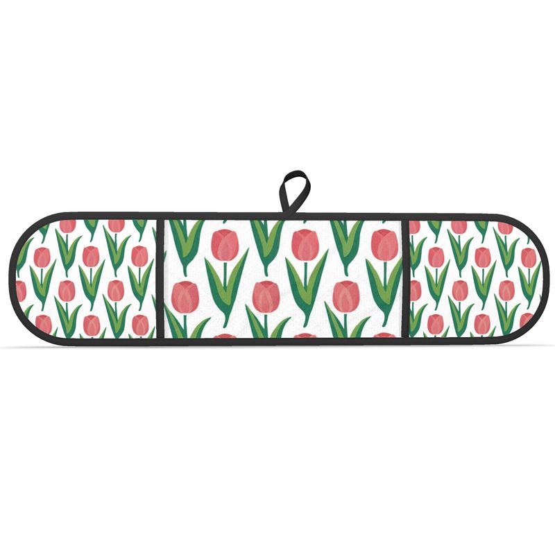 Tulip Pattern Double Oven Glove - Stylish Kitchen Accessory