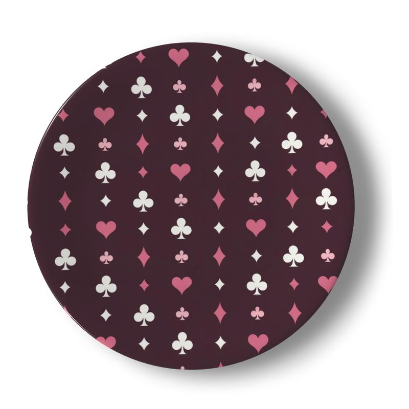 Unique Playing Cards Bone China Plate - Ideal for Game Night Gatherings