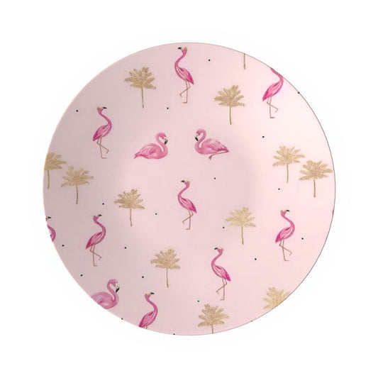 Charming Pink Flamingo Dinner Bowl | Tropical Dining Decor