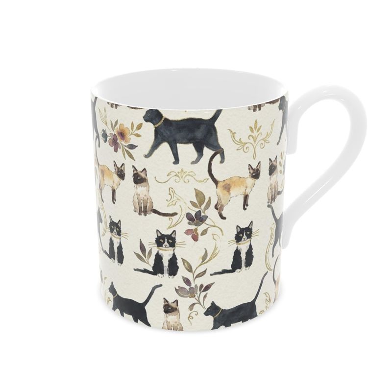 Beautiful Fine Bone China Mug for Cat Lovers | Unique Cat-Themed Gift