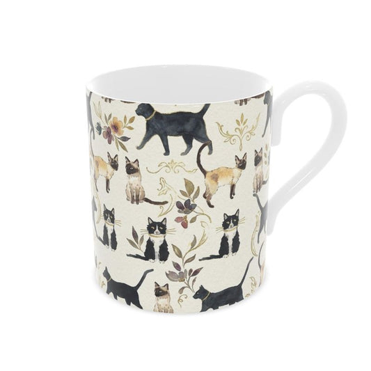 Beautiful Fine Bone China Mug for Cat Lovers | Unique Cat-Themed Gift