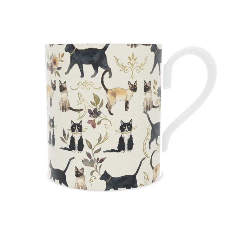 Beautiful Fine Bone China Mug for Cat Lovers | Unique Cat-Themed Gift
