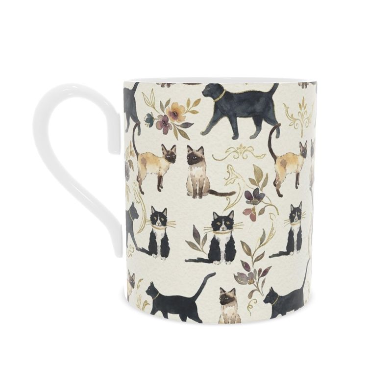Beautiful Fine Bone China Mug for Cat Lovers | Unique Cat-Themed Gift