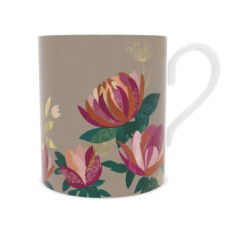 Luxury Fine Bone China Mug with Wild Floral Design