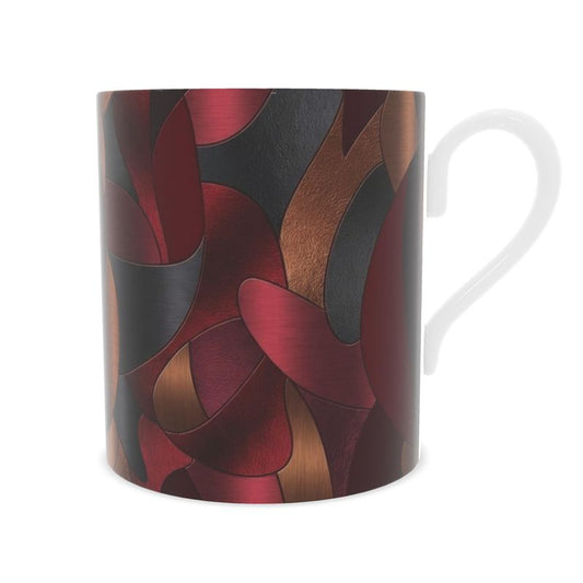 Elegant Bone China Mug with Luxury Velvet Geometric Design