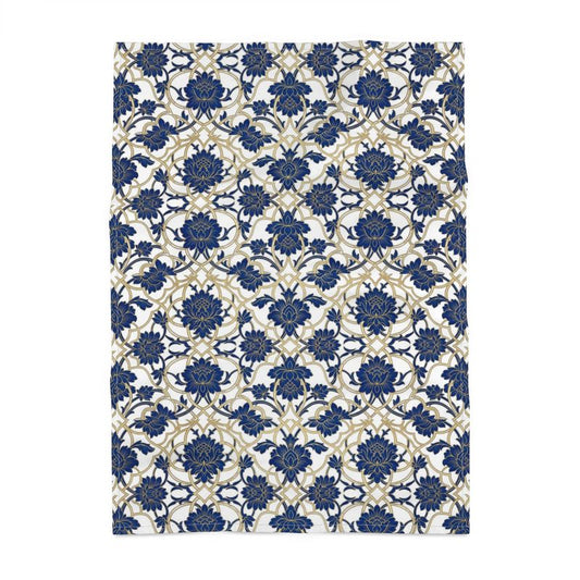 Chic Blue & Gold Tea Towel - Stylish Kitchen Linen