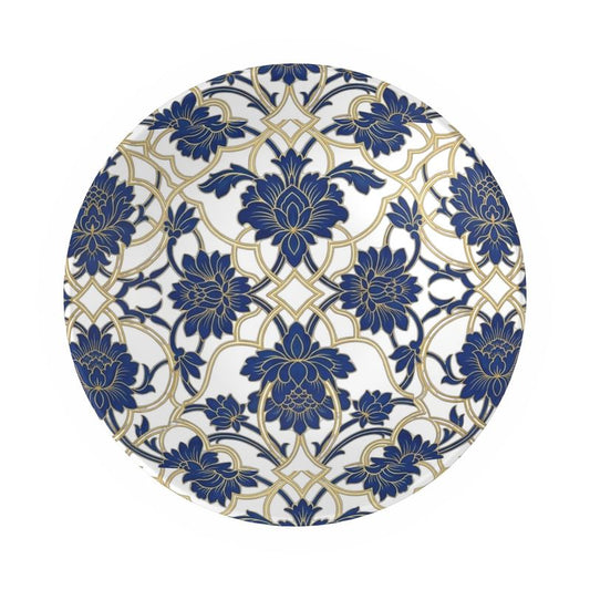 Elegant Blue & Gold Snack Bowl for Parties | Decorative Serving Dish