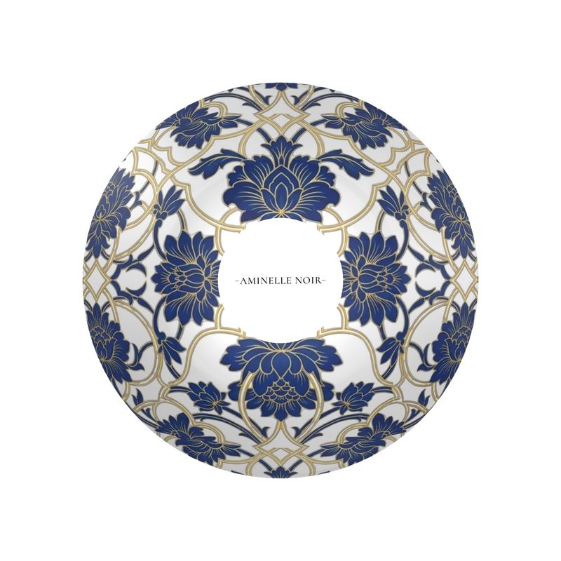 Elegant Blue & Gold Snack Bowl for Parties | Decorative Serving Dish