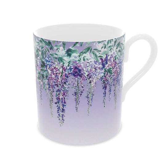 Purple Wisteria Fine Bone China Mug - Gorgeous Floral Design
