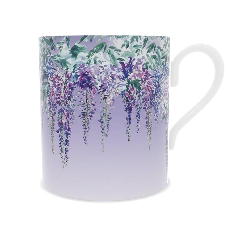 Purple Wisteria Fine Bone China Mug - Gorgeous Floral Design
