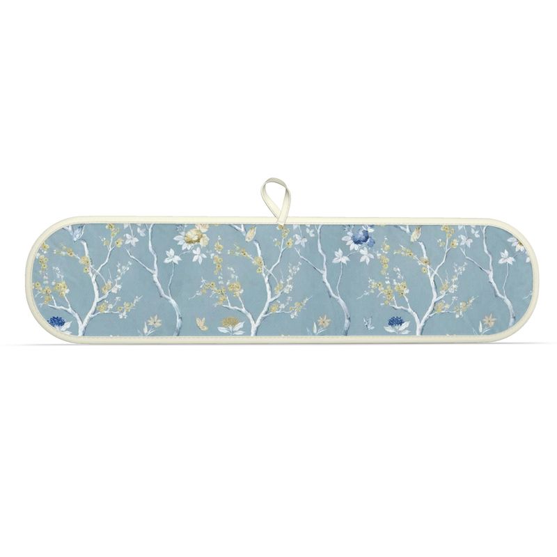 Charming Blue Floral Double Oven Gloves for Baking and Cooking